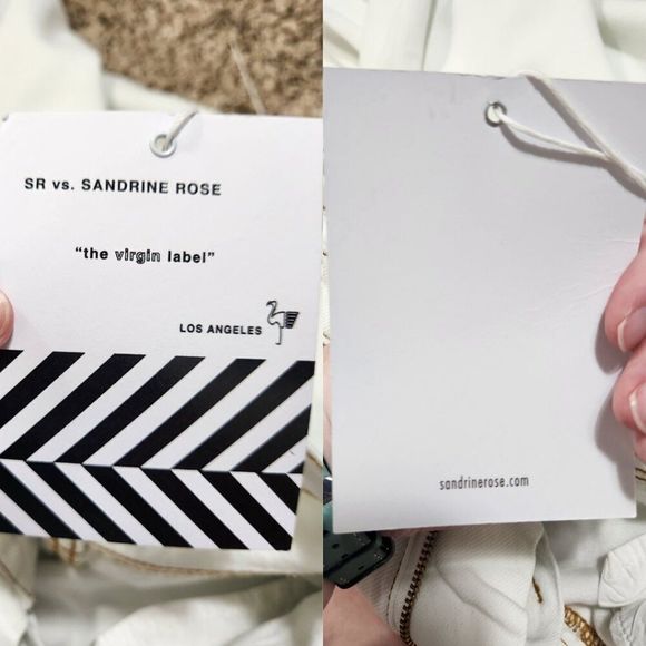 NWT Sandrine Rose X Free People White Straight Leg Jeans Size 24 - Picture 11 of 16